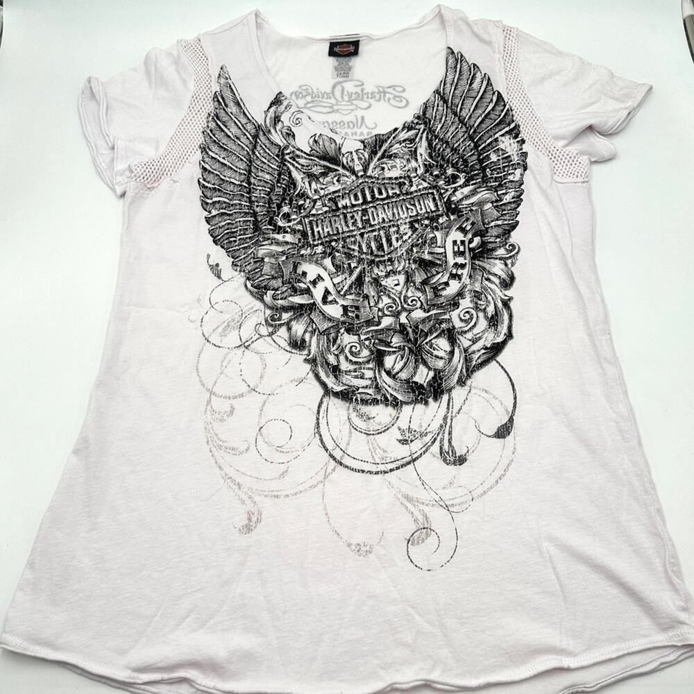 HARLEY DAVIDSON - Nassau, Bahamas women's white & black bikers t-shirt - XL
